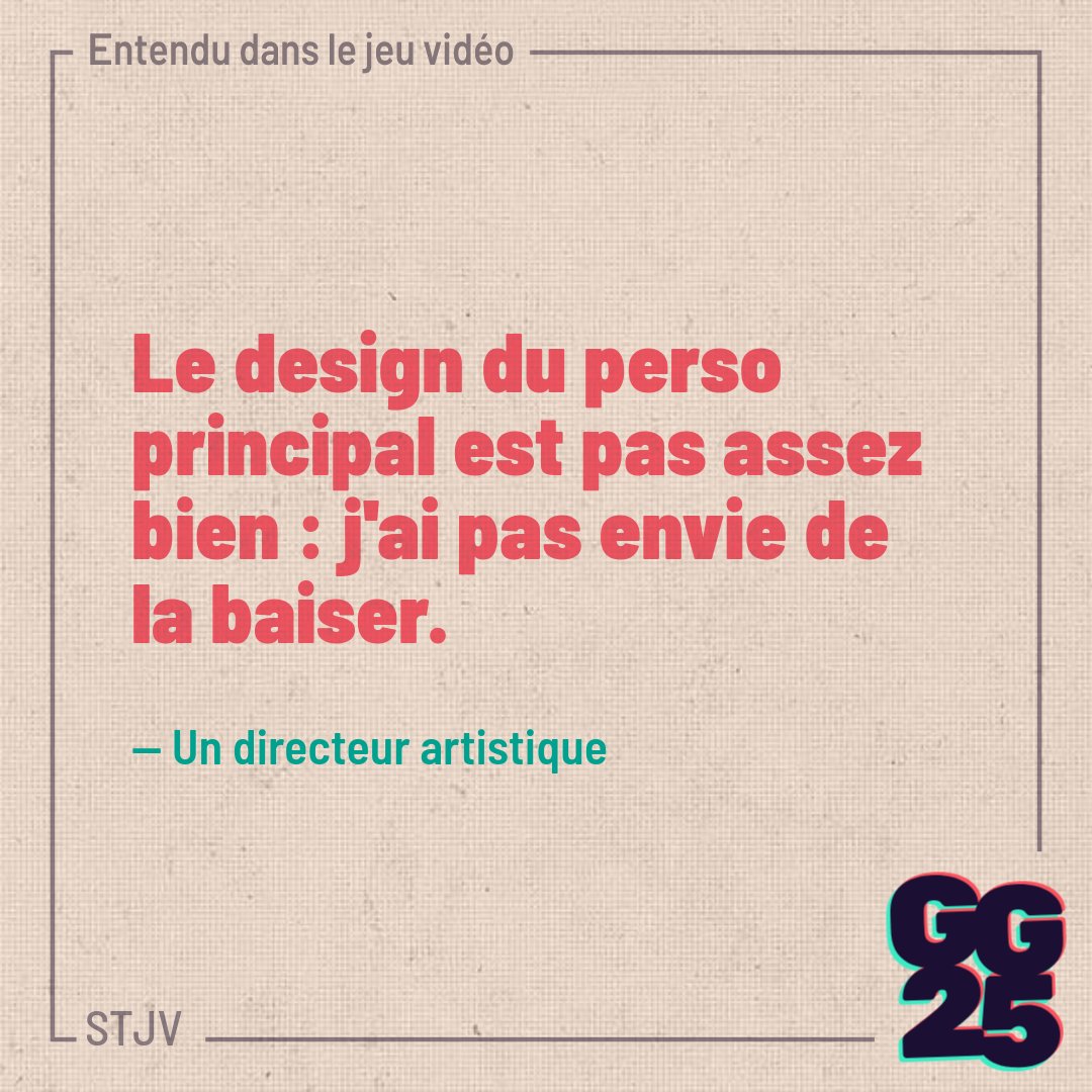 Entendu dans le jeu vidéo : non ça ne date pas d'il y a 20 ans. Le sexisme est toujours aussi répandu dans notre industrie #gg25
