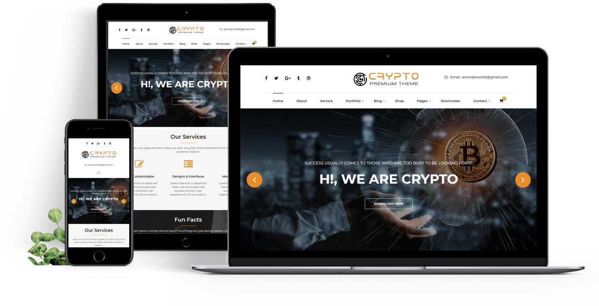 farazfrank777's tweet photo. Transform your cryptocurrency website with the Crypto Premium WordPress Theme. Stylish, secure, and feature-rich. Get started today: https://t.co/r9wcDmcMxU #CryptoWebsite #WebDesignInspiration #PremiumTheme https://t.co/dK6AO5APLb
