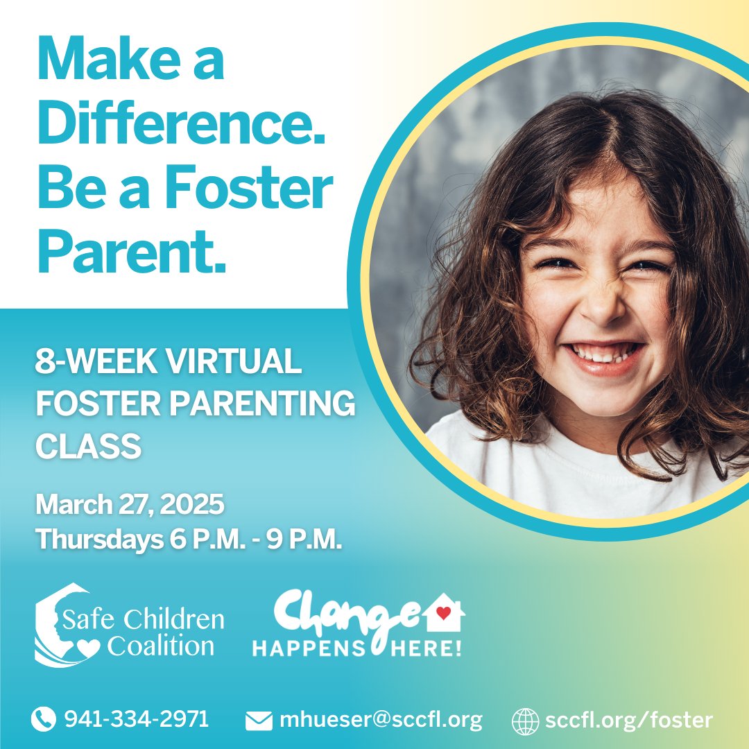 Infants to teens in foster care need loving adults to help them thrive. Ready to be their anchor of support? Start your journey with our 8-week Virtual Foster Parenting Class. Learn more: sccfl.org/foster