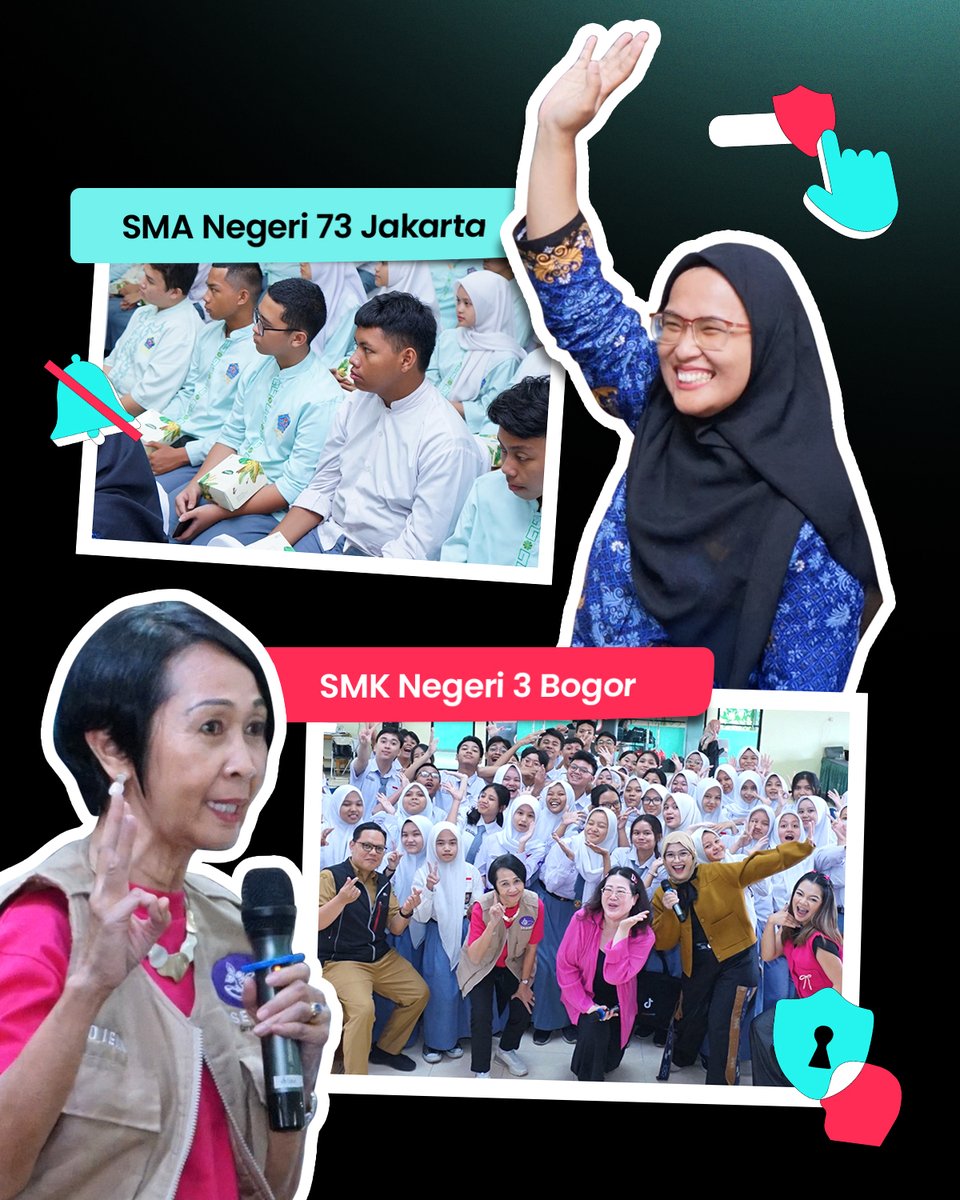 Keseruan program #TikTokIndonesia bareng @yayasansejiwa: "Seru Berkreasi &amp; #SalingJaga di TikTok" hadir di 6 SMA/SMK Jabodetabek! 

Bersama kreator keren, kita edukasi soal keamanan digital remaja. Yuk, #SalingJaga keamanan remaja di TikTok! Next, ke sekolah mana lagi nih?