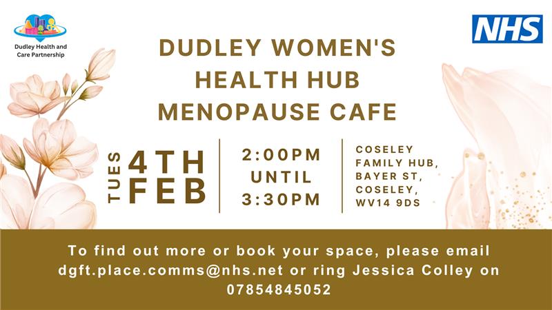 We're delighted to invite you to join us for our first menopause café event.  An afternoon of relaxed chat, support and discussion around peri-menopause and menopause over a cup of coffee.

The event will discuss how it can affect women and what help and support is available.