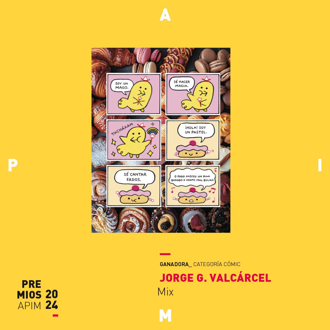 Os presentamos "Mix", el cómic de Jorge García Valcárcel, ganador del Premio APIM 2024 en la categoría de Cómic. Un trabajo diferente, original, divertido y llamativo, creado para reivindicar el humor, para hacer reír y también sorprender al lector/a. 
¡Enhorabuena Jorge!