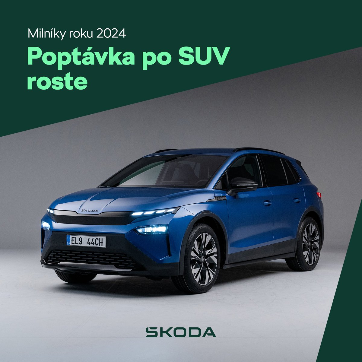 Milníky roku 2024 ve Škoda Auto 2/4
Loni Škoda Auto představila dvě SUV a obě se těší velkém zájmu. Kompaktní SUV Škoda Elroq do konce 2024 obdrželo přes 20 tisíc objednávek. SUV Kylaq, vyvinuto pro indický trh, si objednalo již 10 tisíc zákazníků: bit.ly/Milniky2024