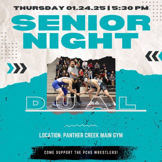 Come out and support your Panthers tonight for Senior Night!!! #pantherwrestling#seniornight