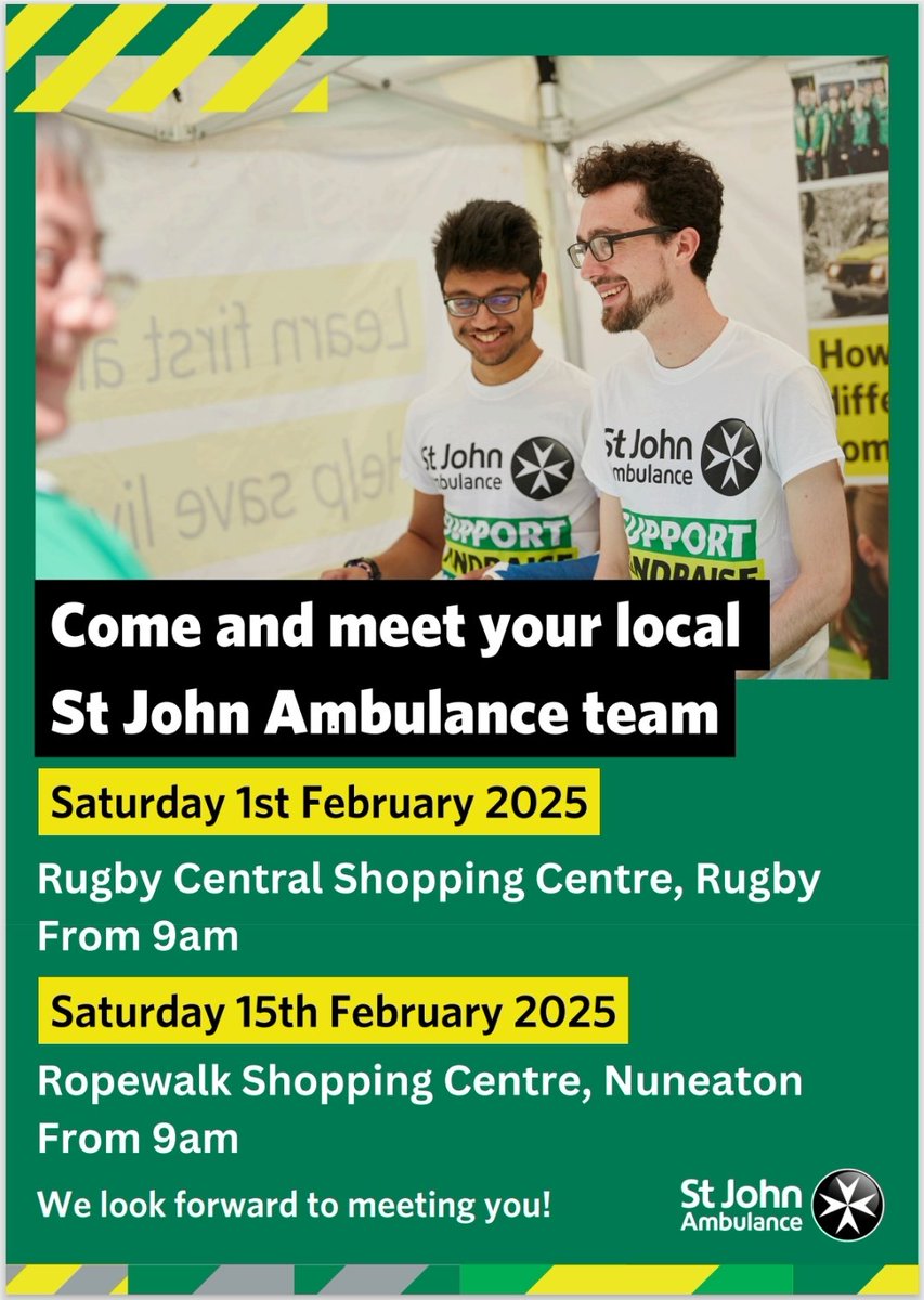 St John Ambulance Rugby ASU (@stjohnrugbyasu) on Twitter photo Want to know how to save a life?
Interested in volunteering in your community?
Come and see us....
#FirstAidSavesLives #Rugby #Nuneaton
<a href="/sjacovwarks/">SJA Cov & Warks (West Region)</a> <a href="/stjohnambulance/">St John Ambulance England</a> <a href="/StJohnEngland/">St John England</a> <a href="/rugby/">Rugby</a>bc <a href="/rugbyfirstltd/">Think Rugby First</a> <a href="/rugbyadv/">Rugby Advertiser</a> <a href="/RugbyObserver/">Rugby and Lutterworth Observers</a> @rugby <a href="/NuneatonNews/">Nuneaton News</a> <a href="/NunTelegraph/">Nuneaton Telegraph</a> <a href="/BBCCWR/">BBC Coventry & Warwickshire</a> Want to know how to save a life?
Interested in volunteering in your community?
Come and see us....
#FirstAidSavesLives #Rugby #Nuneaton
<a href="/sjacovwarks/">SJA Cov & Warks (West Region)</a> <a href="/stjohnambulance/">St John Ambulance England</a> <a href="/StJohnEngland/">St John England</a> <a href="/rugby/">Rugby</a>bc <a href="/rugbyfirstltd/">Think Rugby First</a> <a href="/rugbyadv/">Rugby Advertiser</a> <a href="/RugbyObserver/">Rugby and Lutterworth Observers</a> @rugby <a href="/NuneatonNews/">Nuneaton News</a> <a href="/NunTelegraph/">Nuneaton Telegraph</a> <a href="/BBCCWR/">BBC Coventry & Warwickshire</a>