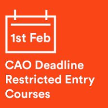 ‼️ CAO Restricted Courses‼️ A reminder to our sixth year students that ‘restricted courses’ must be on your CAO application by the Feb 1st deadline.