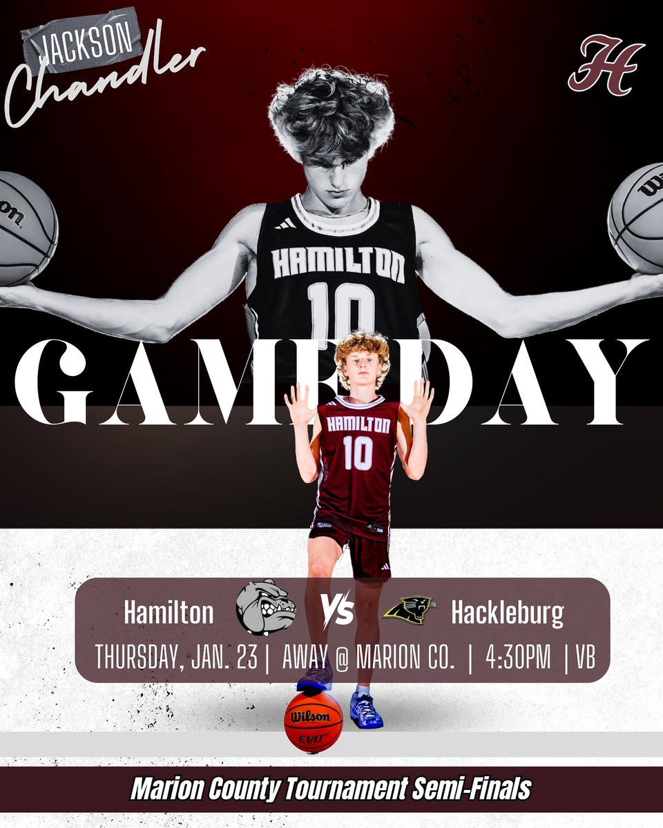 Game 2️⃣4️⃣

Marion County Tournament Semi Finals

Hamilton Aggies
🆚 
Hackleburg Panthers

📍Marion County High School

🕟 4:30 PM

📺 NFHS 

#RELENTLESS