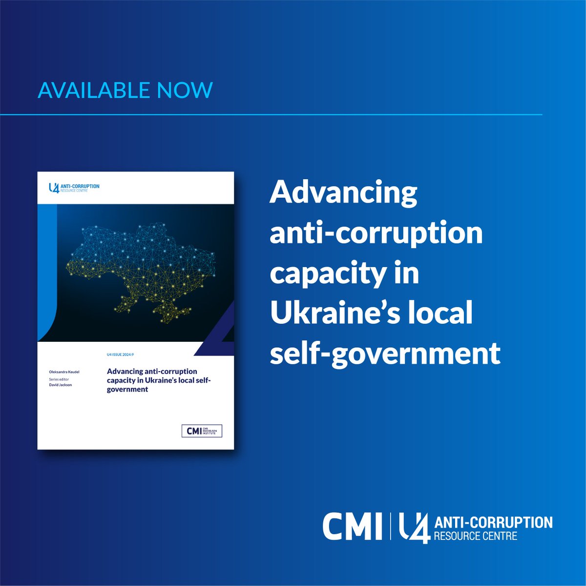 🇺🇦 Local self-government authorities play an essential role in Ukraine's reconstruction efforts. Our new research shows how these bodies can lead transparent, fair recovery initiatives while fighting corruption at the community level.  

Read the paper: u4.no/r/IS24-9