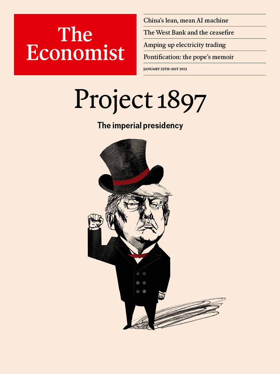 TheEconomist's tweet image. Donald Trump wants to see America unleashed, freed from norms, political correctness, bureaucracy and, in some cases, even the law.

What’s left is an ideology from the railroad era mixed with the ambition to plant the flag on Mars econ.st/4asPp9M