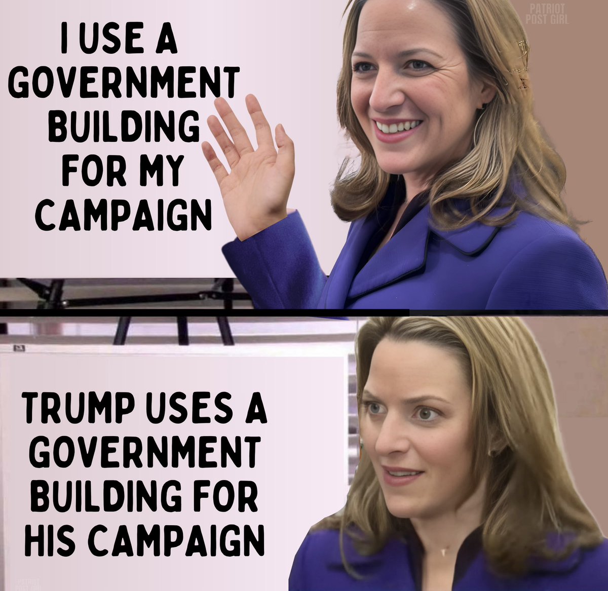PatriotPostGirl's tweet photo. Blunder Barbie Benson says she can use a government building to promote her gubernatorial campaign, but when President Trump used a public facility for his press conference here in Michigan, he got slapped with a violation of campaign finance law.
#DoubleStandardDemocrats
#BlunderBarbie
#BustedBenson
https://t.co/YPUaBKOiwL