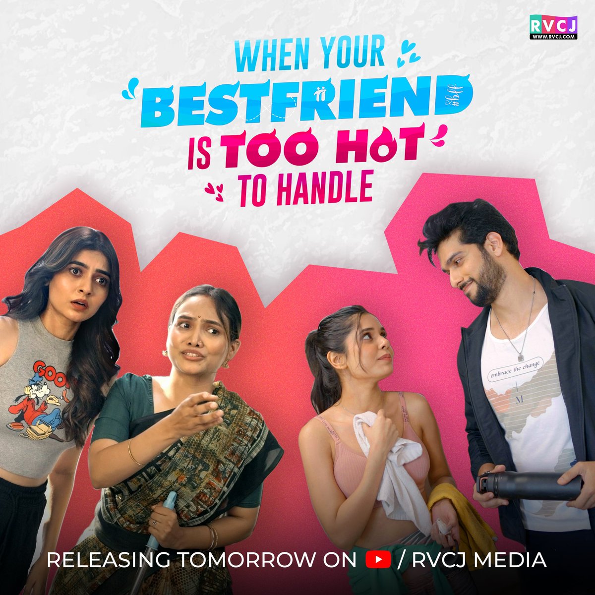 When your best friend’s looks are causing all the drama! 🫣🔥 
The video is Releasing tomorrow only on RVCJ Media’s YouTube channel. 

<a href="/saiketanrao/">SAI KETAN RAO</a> <a href="/ShivangiKhedkar/">Team Shivangi Khedkar</a> 

#rvcjoriginals #TooHotToHandle #StayTuned