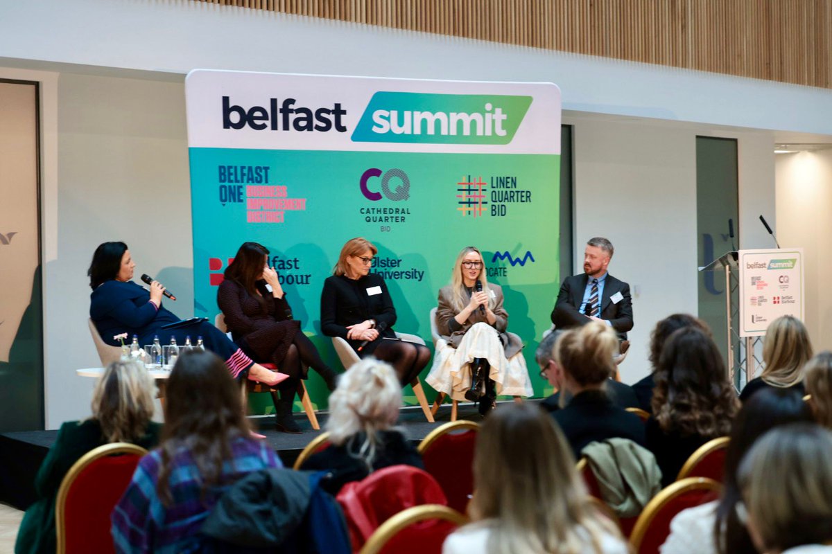Chaired by Gemma Louise Bond, our first panel of the day - The Retail Heart of Our City - features a number of experts in retail, development and business to discuss the immense opportunity that bricks and mortar retail offers to Belfast city centre.  🛍

#BelfastSummit2025