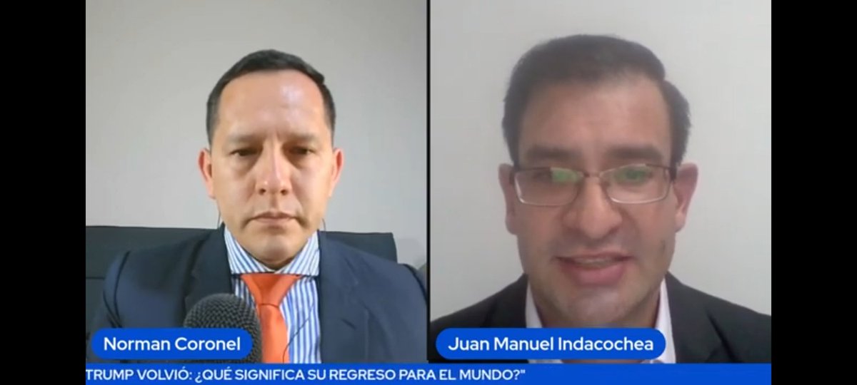 jmindacochea's tweet photo. Entrevista realizada ayer para el programa "Política &amp; Poder" a propósito de la reciente juramentación de Donald Trump, dando así inicio a su nuevo mandato. Analizamos las propuestas de Trump, su legalidad, su factibilidad y sus posibles implicancias.

https://t.co/dj9osqRyuu https://t.co/lNjMWPBP7P