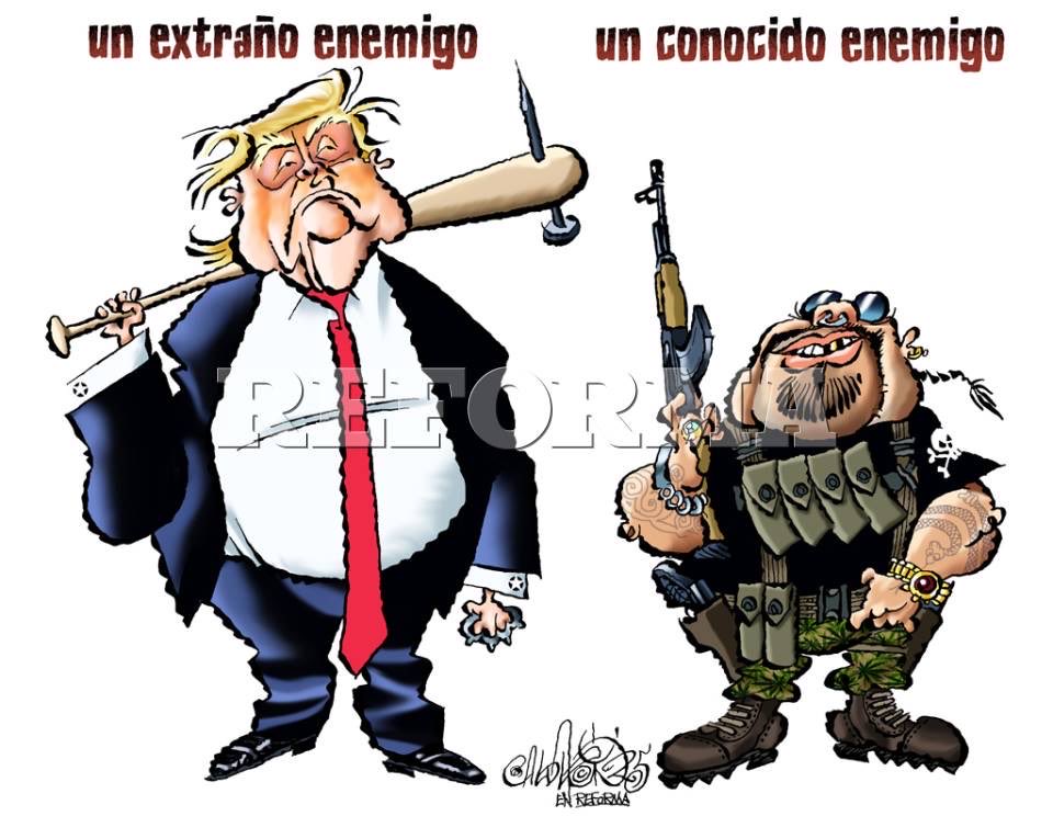 Entre tanto ruido, los ciudadanos debemos de entender que las amenazas las tenemos allá y acá. 

Allá, un mandatario prepotente, abusivo y racista. 

Acá, un gobierno inepto y corrupto, que le ha dado alas a la delincuencia org. (“abrazos, no balazos”).

Hay que criticar a ambos.