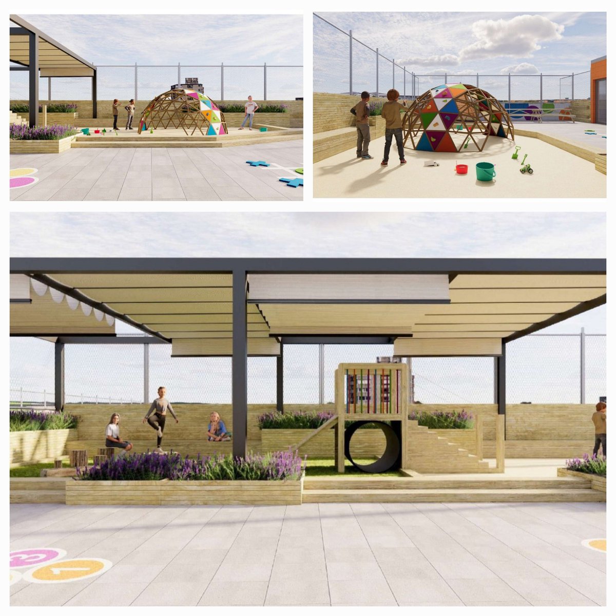 Transformando los espacios de juego de las escuelas para hacerlos más amables y habitables.

😊🤸‍♂️🏫