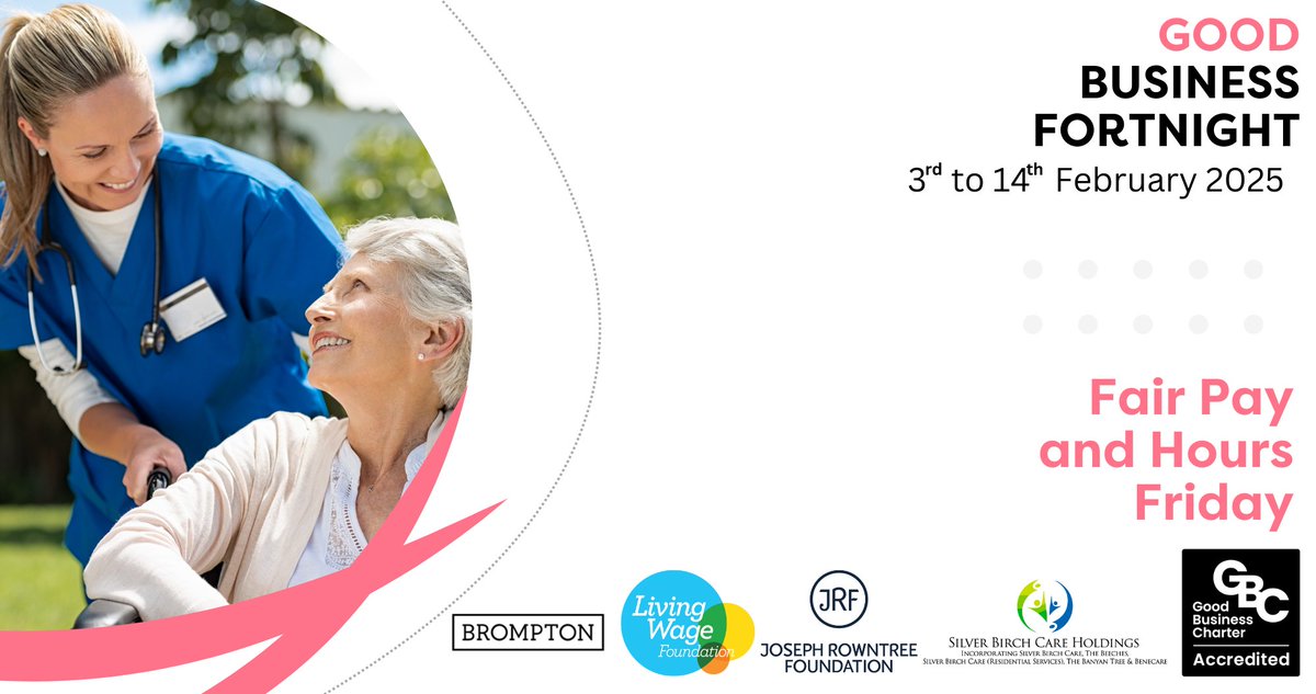 🌟 Good Business Fortnight 3-14th Feb is nearly here!

We're delighted to be a partner for Fair Pay and Hours Friday which focuses on the importance of fair pay - one of the 10 steps to GBC accreditation.

👉 Get involved: goodbusinesscharter.com/good-business-…

#GoodBusinessMatters