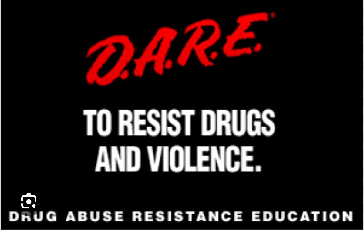 I am a big fan of the D.A.R.E program… Grew up
listening to these people in school since I was a young man, informed me on consent and how to say no to harmful drugs

Dare to say NO to Mrna “vaxX”

“everyone is doing it”  “your going to be so cool and safe from cancer” 

NO.