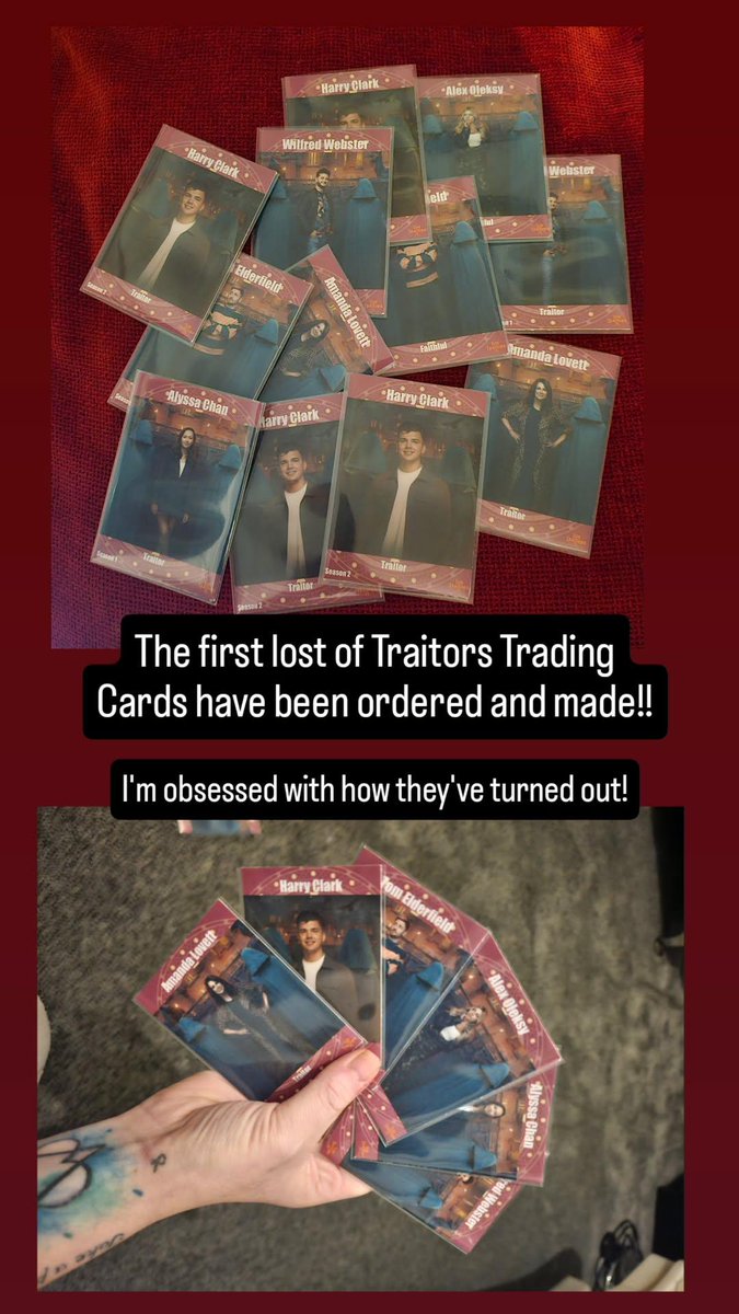 showcastcards's tweet photo. So happy with how these have come out!! 

Traitors UK  Trading Cards!! https://t.co/iWWx6vXPMx