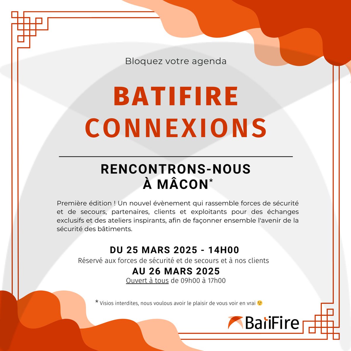 💥BatiFire organise pour la première fois un évènement à Mâcon pour tout exploitant ayant la préoccupation d'améliorer la sécurité 🔥 de ses bâtiments : le 26 mars de 9h à 17h.
👉Pour en savoir + 

linkedin.com/events/batifir…
