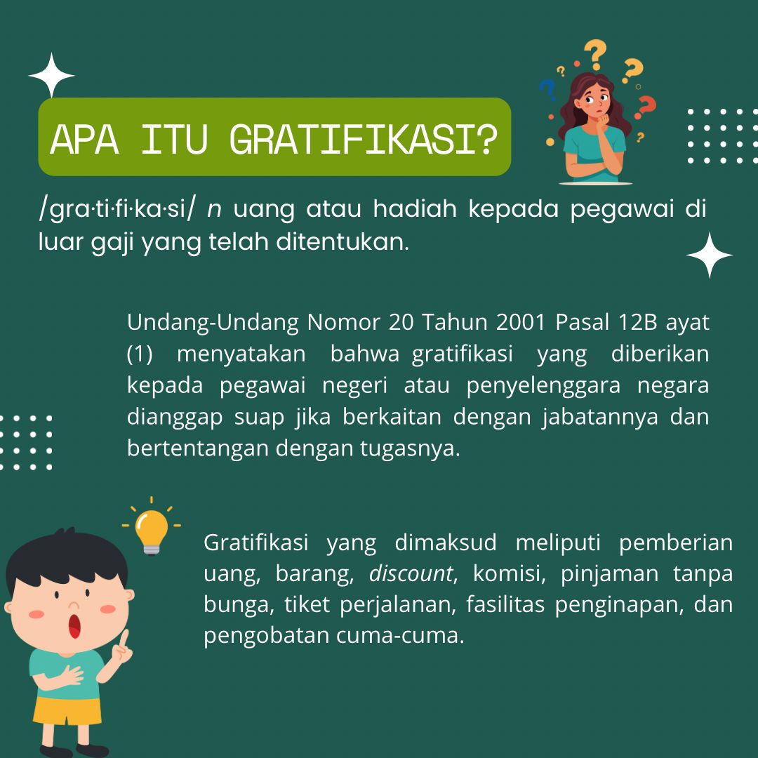 brmptri's tweet image. Hi, #frenSIP
Tindakan gratifikasi dapat menyebabkan terjadinya konflik kepentingan, melemahkan integritas, dan berpotensi menimbulkan praktik korupsi.

Yuk tingkatkan kesadaran dan hindari gratifikasi!

#gratifikasi #korupsi #zonaintegritas