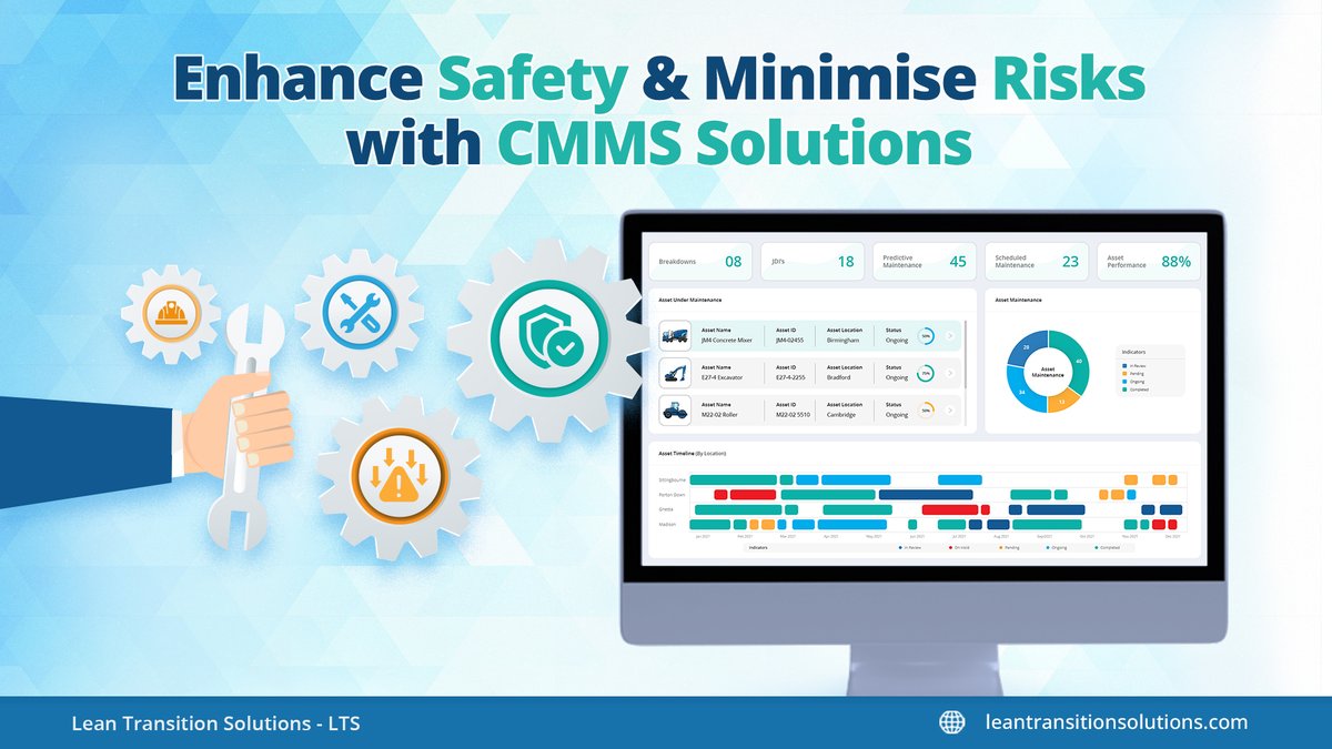 LTS_Lean's tweet image. CMMS to Improve Safety and Risk Management

For more details read our blog:
…ssoftware.leantransitionsolutions.com/software-blog/…

#safetysoftware #riskmanagementtools #riskmanagementsolutions #riskmanagementstrategies #smartmaintenance #cmms #cmmssoftware #cmmsmaintenance #safetyatworkplace