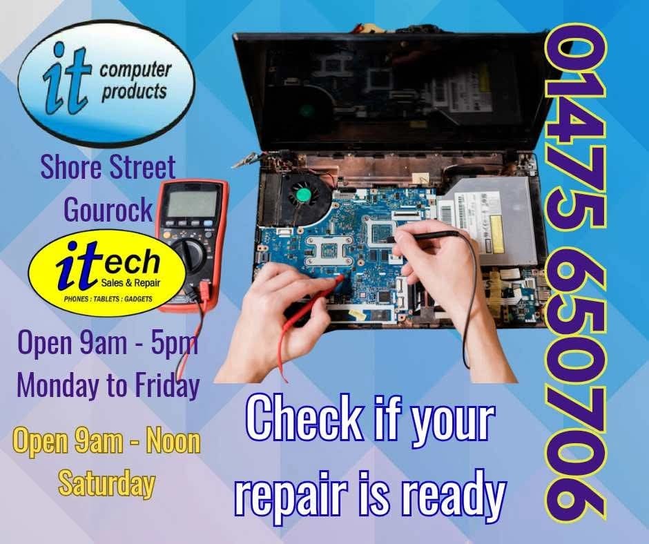 IT Computer Products (@itcomputerpro) on Twitter photo Please remember to collect your repair - time limits apply.
<a href="/ITComputerPro/">IT Computer Products</a> - <a href="/itechInverclyde/">itech Inverclyde</a> Shore Street Gourock.
#Inverclyde #Gourock #ChooseLocal #ScotlandLovesLocal Please remember to collect your repair - time limits apply.
<a href="/ITComputerPro/">IT Computer Products</a> - <a href="/itechInverclyde/">itech Inverclyde</a> Shore Street Gourock.
#Inverclyde #Gourock #ChooseLocal #ScotlandLovesLocal