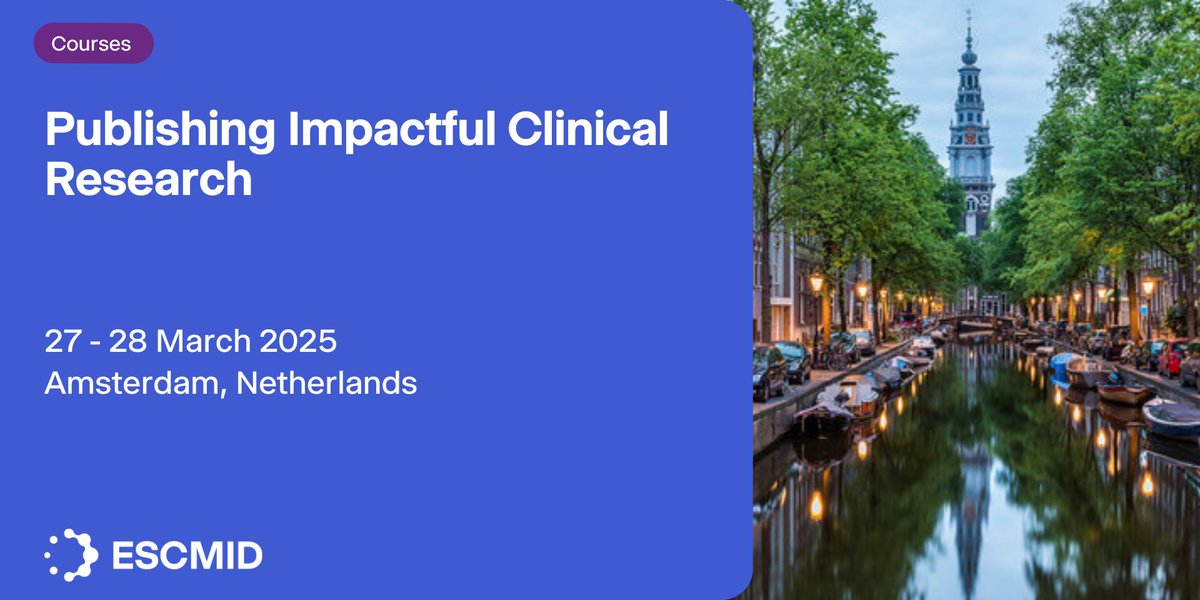 ESCMID (@escmid) on Twitter photo Enhance your skills in publishing your research manuscripts with this upcoming ESCMID Course organised by our journals <a href="/CMIJournal/">Clinical Microbiology and Infection</a> and CMI Communications! Attendants receive insights from journal editors and authors and participate in hands-on sessions.
escmid.org/event-detail/p… Enhance your skills in publishing your research manuscripts with this upcoming ESCMID Course organised by our journals <a href="/CMIJournal/">Clinical Microbiology and Infection</a> and CMI Communications! Attendants receive insights from journal editors and authors and participate in hands-on sessions.
escmid.org/event-detail/p…