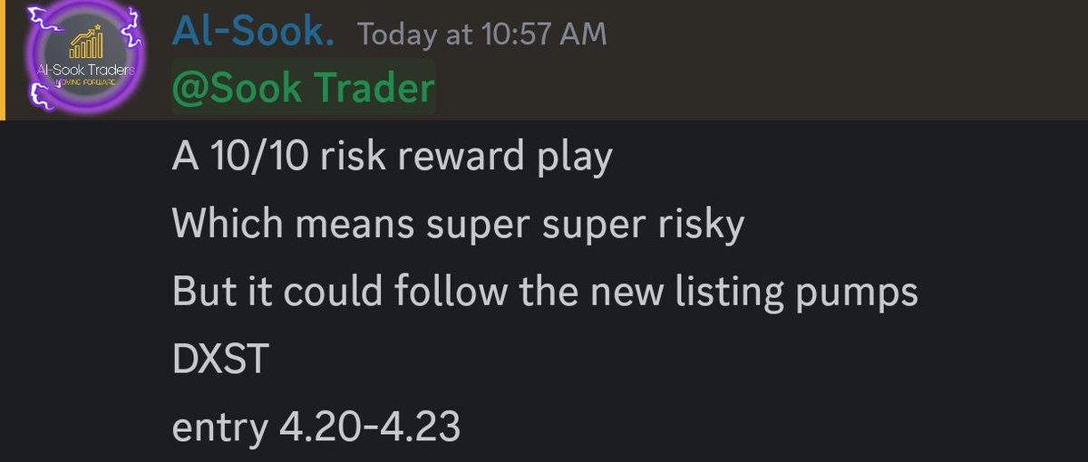 SookTraders's tweet image. $DXST MAA Shaa Allah 200% mover alerted to the team before the move alhamdullilah