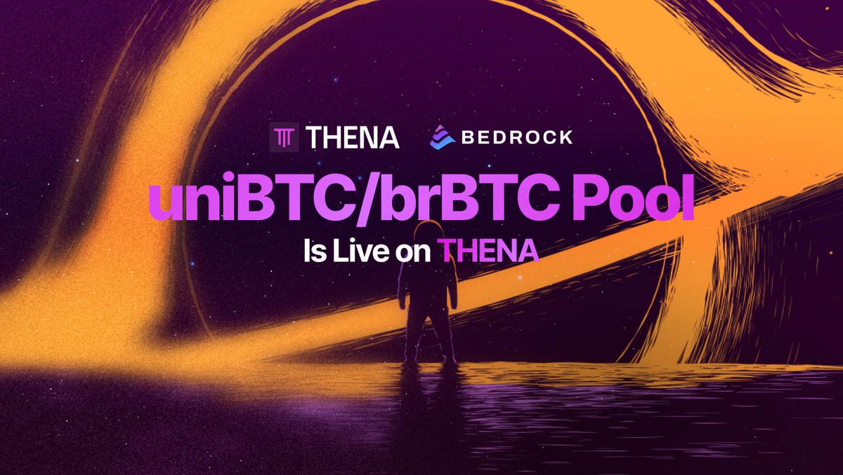What’s better than holding $BTC? Putting it to work in our brand-new uniBTC/brBTC pool on <a href="/ThenaFi_/">THENA</a>, now offering up to 30% APR! 💪

Explore here 👇
thena.fi/pools/0x8b29cb…

While you’re busy stacking more sats, Bedrock and THENA are gearing up for exciting campaigns to reward