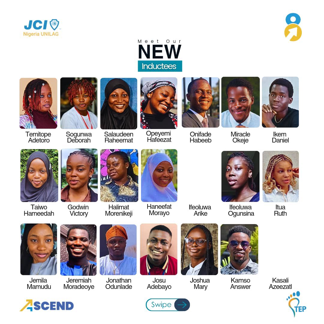 jcin_unilag's tweet photo. We celebrate the beginning of an incredible journey for our newest inductees! 🌟 
As you join the JCI family, remember that leadership, impact, and growth await you. 
Welcome to a world of endless possibilities! 💙✨ 
#Ascend
#ELV8 
#STEP 
#JCINUNILAG https://t.co/TyV9UghYAq