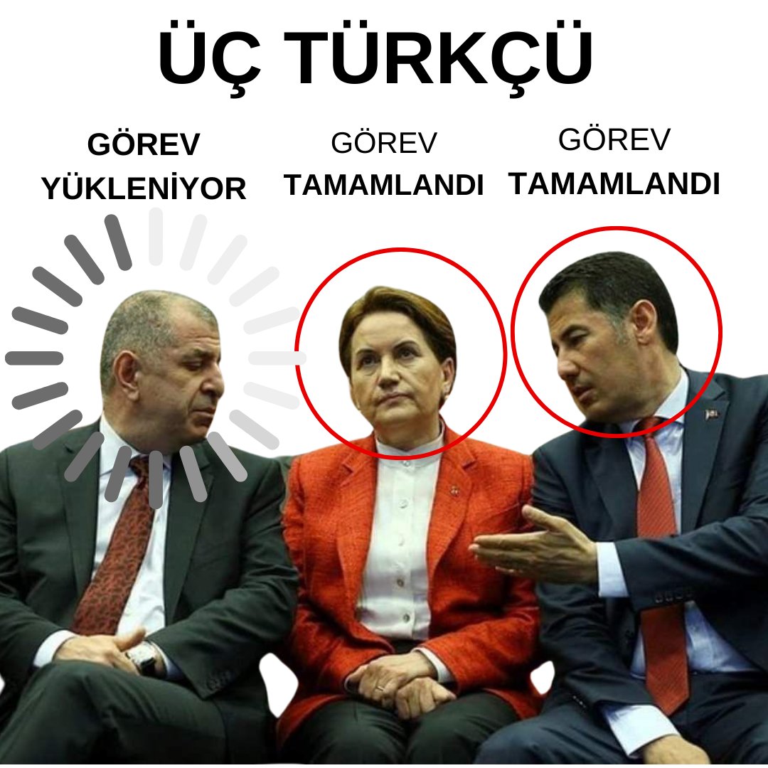 🟢Uyanık olun. 

🔴Sinan Oğan
🔴Meral Akşener
🔴Ümit Özdağ
