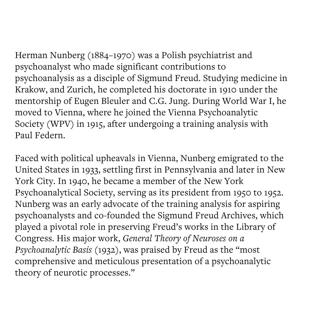 🎂 Happy 141st Birthday to Herman Nunberg, born #otd in 1884 🎂 

Herman Nunberg (1884–1970) was a Polish psychiatrist and psychoanalyst who made significant contributions to psychoanalysis as a disciple of Sigmund Freud.