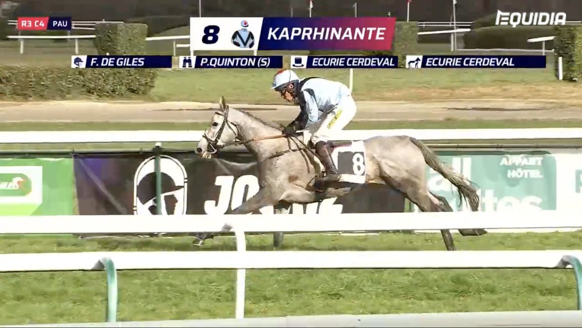 Very pleased to have claimed Prix de Barcus winner Kaprhinante at Pau today.

She won in impressive fashion and has the physical scope to progress.  Just a four year old and out of a half-sister to Grade 1 winner Sceau Royal.