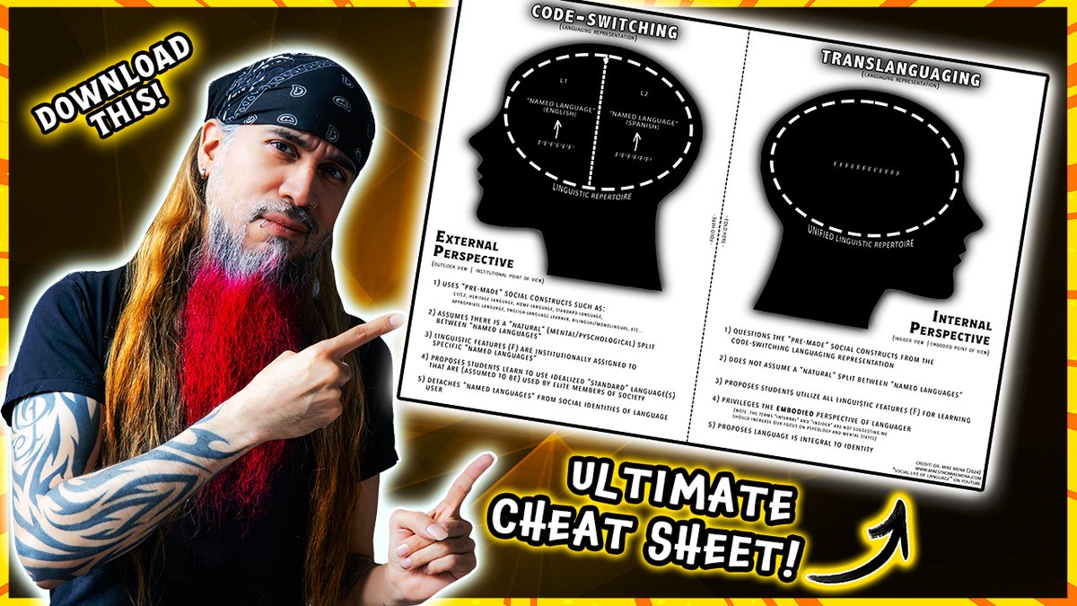Mike Mena (@mikemenanyc) on Twitter photo NEW VIDEO:
"Teaching and Learning Translanguaging Theory: The Ultimate Cheat Sheet"
TODAY I give away all my secrets to understanding the theory AND how I get others to understand it. It's all about the chart!
Download  on academia..edu!
WATCH: youtu.be/WSAbnyKD2HI?si… NEW VIDEO:
"Teaching and Learning Translanguaging Theory: The Ultimate Cheat Sheet"
TODAY I give away all my secrets to understanding the theory AND how I get others to understand it. It's all about the chart!
Download  on academia..edu!
WATCH: youtu.be/WSAbnyKD2HI?si…