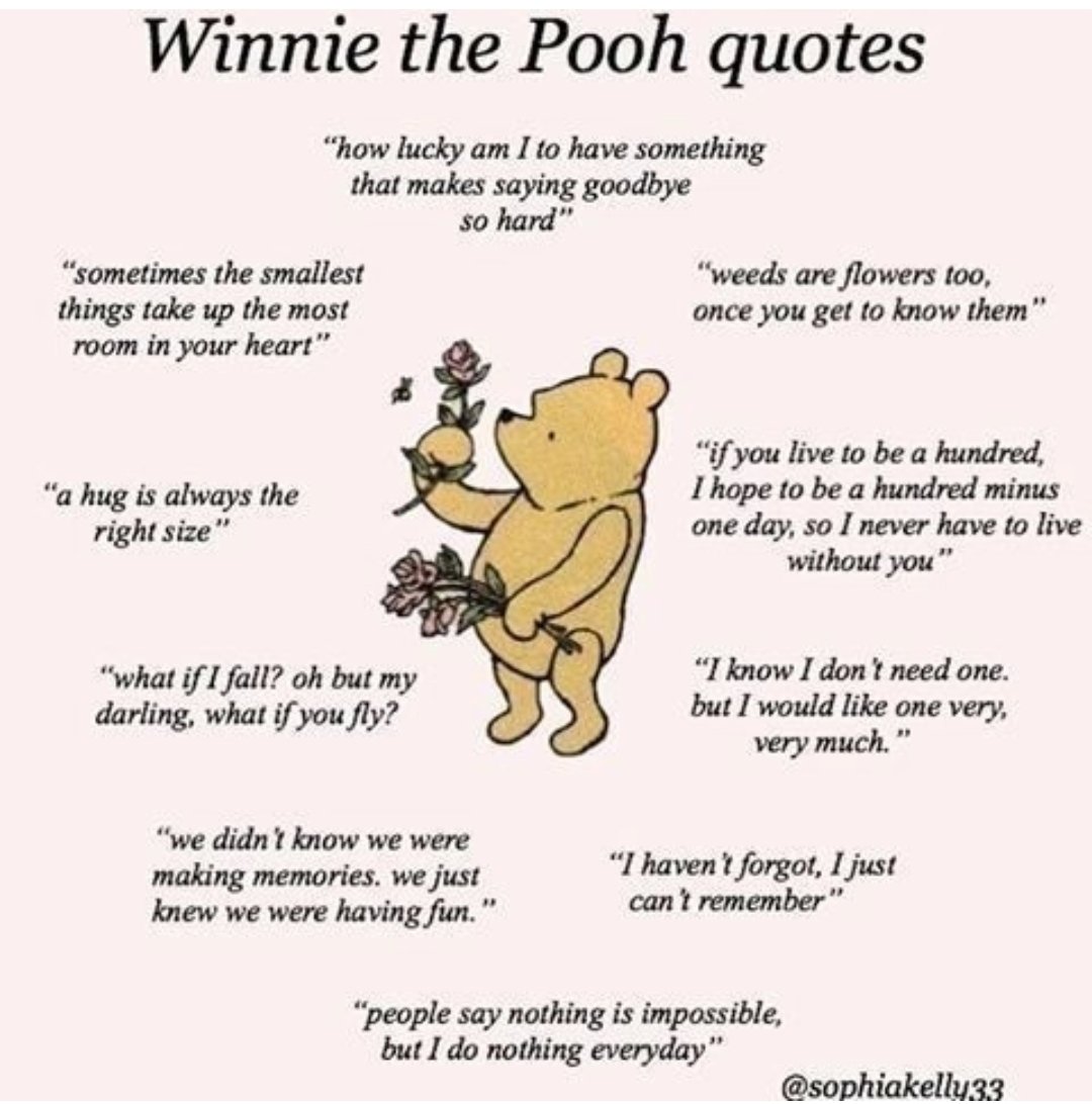 MsDWright's tweet photo. 🍯🧸💓 Happy Thursday 🥰 💐
Have a Thoughtful Terrific Day!
#ThoughtForTheDay #Pooh 💓🌞
#PoohQuotes #BeKind #BeCaring #love 💓🥰 https://t.co/1rQkEesQBz