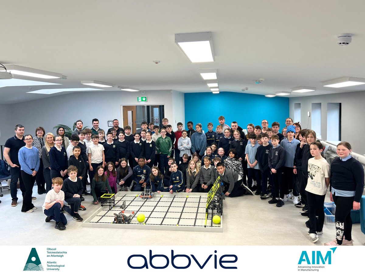 AIM Centre (@aim_centre_) on Twitter photo 🎉 Huge success at our 1st <a href="/VEXRoboticsIE/">VEX Robotics Ireland</a> Scrimmage!
🤖 60+ students from the NW region honed their skills at the AIM Centre. 🏆
Next Friday, they compete in the #VEXRobotics Regional Final at ATU. 🥇
Thanks to <a href="/AbbVieIreland/">AbbVie Ireland</a> & @ATU for inspiring these #FutureInnovators! 🎉 Huge success at our 1st <a href="/VEXRoboticsIE/">VEX Robotics Ireland</a> Scrimmage!
🤖 60+ students from the NW region honed their skills at the AIM Centre. 🏆
Next Friday, they compete in the #VEXRobotics Regional Final at ATU. 🥇
Thanks to <a href="/AbbVieIreland/">AbbVie Ireland</a> & @ATU for inspiring these #FutureInnovators!