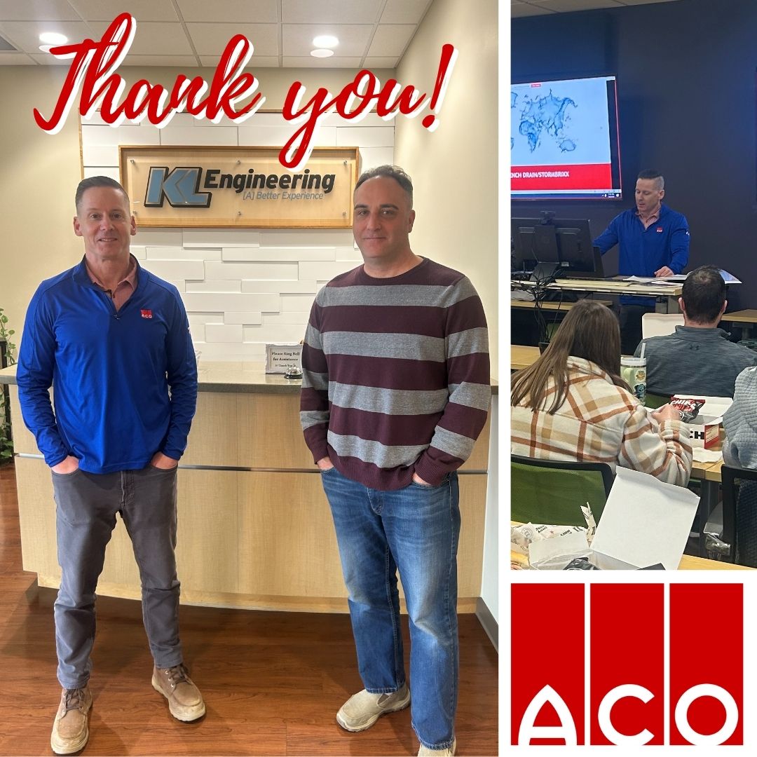 Earlier this month, KL's Madison office had the pleasure of hosting a "Lunch and Learn" with Water Management Solutions - ACO Surface Water Management. At the event, folks learned guidelines through some example case studies for installing surface water management solutions.