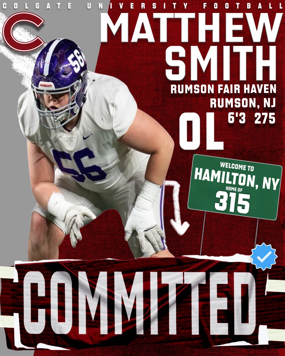 Matt_Smith56's tweet image. 110% Committed Colgate ‘29
I’m honored to announce my commitment to Colgate University! Thank you to Coaches @Coach_IPace and @_CoachFitz for blessing me with this opportunity. I can’t wait to be a part of something special! Lastly, I would like to thank my family for their…