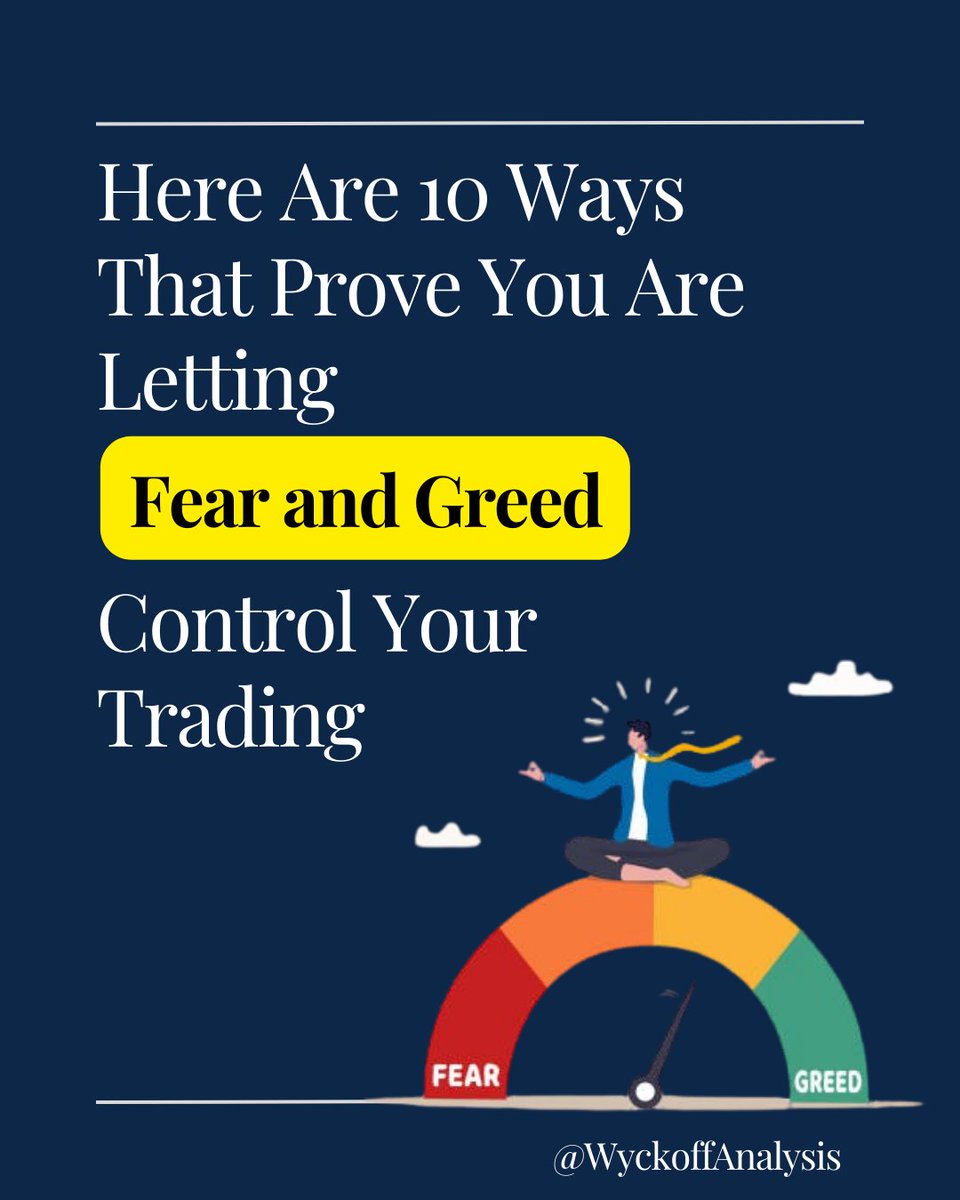 WyckoffAnalysis's tweet photo. Fear and greed are 2 of the most destructive emotions you can experience as a trader...

(if you let them control you)

Here are 10 ways to know if you are letting fear and greed destroy your trading...

🧵 https://t.co/vfHLO2FjzH