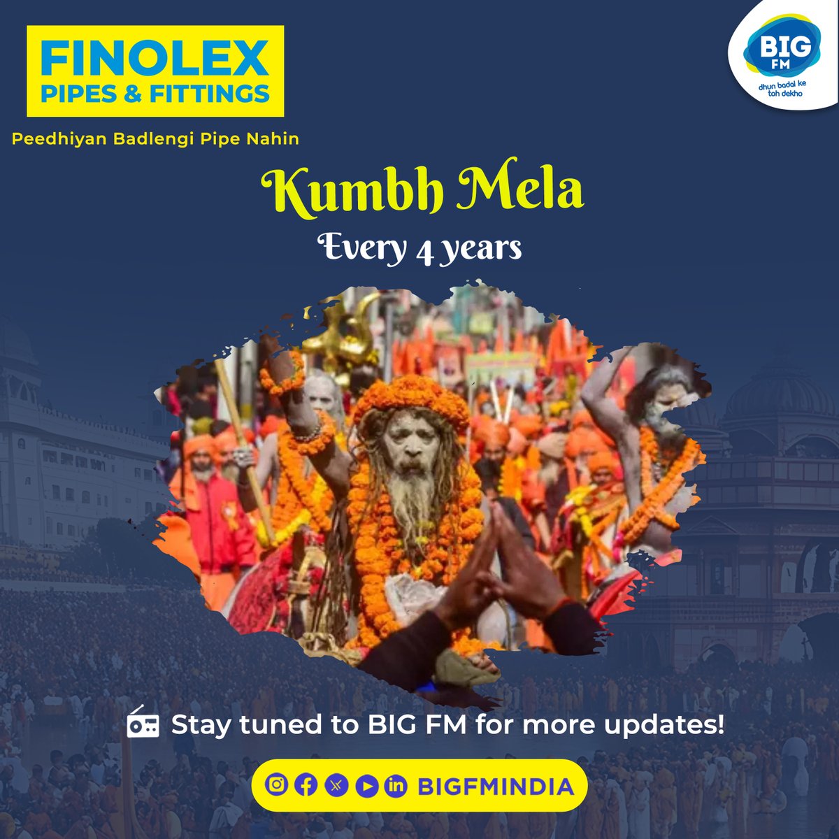 Kumbh, yeh hai humare bharat ki pehchaan🙏

Jald dekhiye BIG FM ke RJs ke saath Maha Kumbh ki khaas video series 🎥
Miss mat kariye – yeh yatra hai kaafi special!

#Mahakumbh #Kumbh #BIGFM #MahaKumbh2025