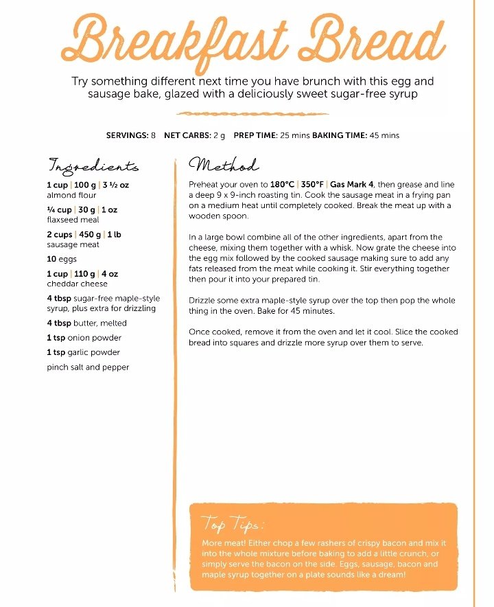 Lowcarbjiji's tweet image. Looking for a savory twist on your breakfast? 🥓🍳 This #BreakfastBread is a must-try! Made with almond flour, sausage, eggs, and a hint of maple sweetness, it's perfect for brunch or meal prep. Low-carb and packed with flavor, this dish will keep you energized all day! 🧡
#keto