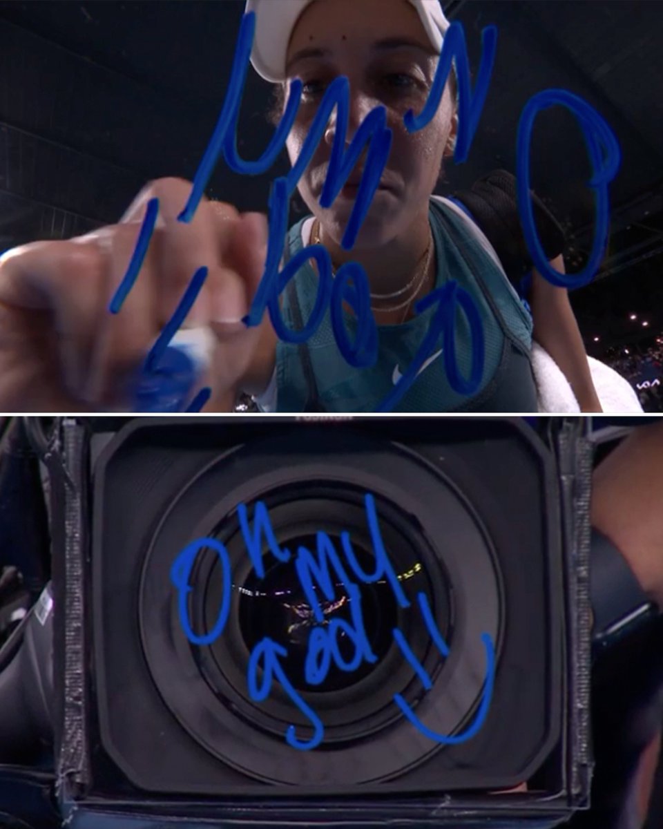 AustralianOpen's tweet image. Madison channeling everyone&apos;s thoughts right now.

@Madison_Keys • #AO2025