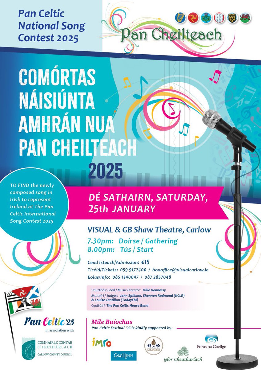 Glór Cheatharlach (@glorcheath) on Twitter photo Fáilte go Cheatharlach oíche Sathairn seo don Comórtas Náisiúnta Amhrán Nua Pan Cheilteach ag 8pm i <a href="/VisualCarlow/">VISUAL Carlow</a> Fáilte go Cheatharlach oíche Sathairn seo don Comórtas Náisiúnta Amhrán Nua Pan Cheilteach ag 8pm i <a href="/VisualCarlow/">VISUAL Carlow</a>