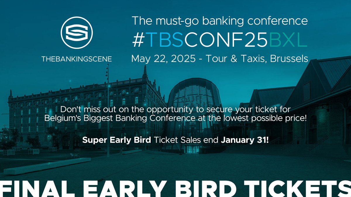📣 FINAL CALL 📣 (don't say we didn't warn you!) - this is your last chance to secure SUPER EARLY BIRD TICKETS for Belgium's "must-go" banking conference on May 22 in Brussels. 

Secure your seat by January 31 for the lowest possible price on 👇
hubs.la/Q033JbYw0