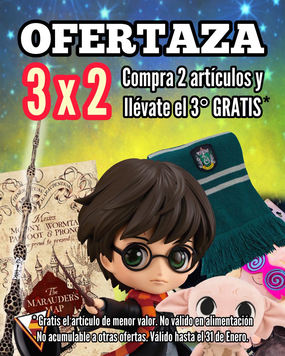 Aprovecha esta #OFERTA en nuestras tiendas y en reinodejuguetes.com. Compra 2 artículos y llévate el 3° #GRATIS*.

* Gratis el artículo de menor valor. No válido en alimentación. No acumulable a otras ofertas. Válido hasta el 31 de Enero.