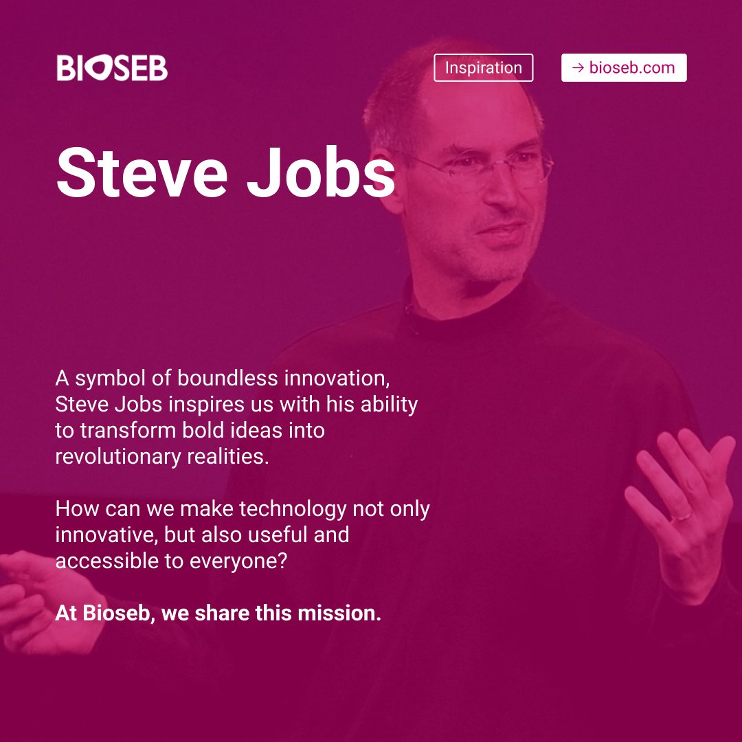 𝗦𝘁𝗲𝘃𝗲 𝗝𝗼𝗯𝘀 𝘀𝗵𝗼𝘄𝗲𝗱 𝘂𝘀 𝗵𝗼𝘄 𝗯𝗼𝗹𝗱 𝗶𝗱𝗲𝗮𝘀 𝗰𝗮𝗻 𝗯𝗲𝗰𝗼𝗺𝗲 𝗿𝗲𝘃𝗼𝗹𝘂𝘁𝗶𝗼𝗻𝗮𝗿𝘆 𝗿𝗲𝗮𝗹𝗶𝘁𝗶𝗲𝘀. 
At Bioseb, we share the same commitment—making technology not just innovative, but truly useful and accessible to everyone. 
#inspirationdaily