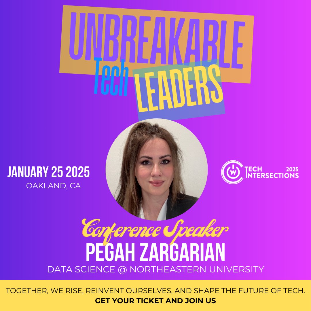 tech_intersect's tweet image. Transform your career with AI! Join Pegah Zargarian to explore tools for automating workflows, personalizing experiences, & driving ethical innovation.
🗓️ Jan 25 | #MillsCollege #Oakland
🎟️ Tickets: bit.ly/2025techinters…
#TechIntersections #WOCinTech