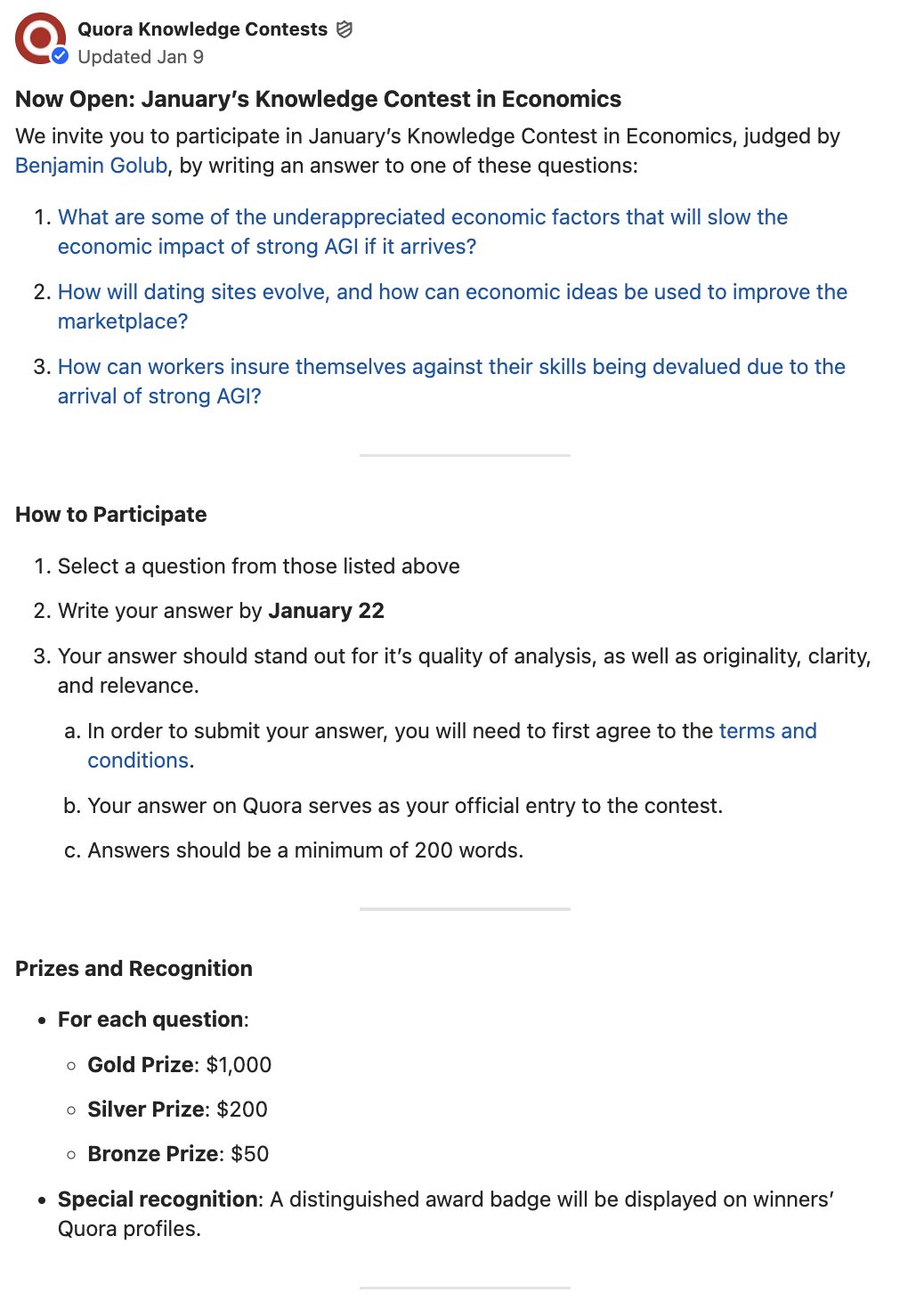 Ben Golub on X: &ldquo;I&rsquo;m judging a @Quora knowledge contest, which is 
