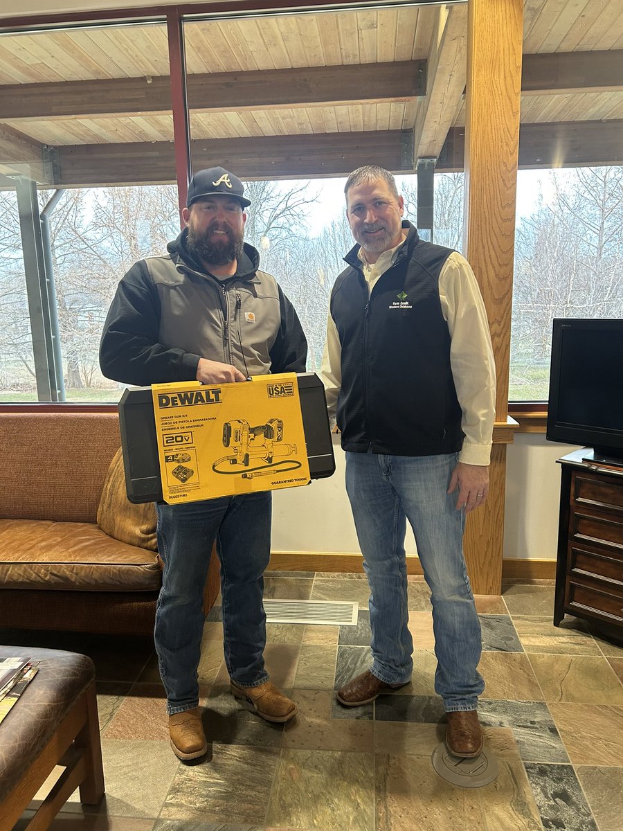 Congratulations to Tyler Scott, the winner of our drawing from the Enid Farm Show! Thank you, Tyler, for stopping by our booth, and a sincere thanks to everyone who came by to visit. It’s always a pleasure to connect with fellow #agriculturalists. #aglender #farmcredit