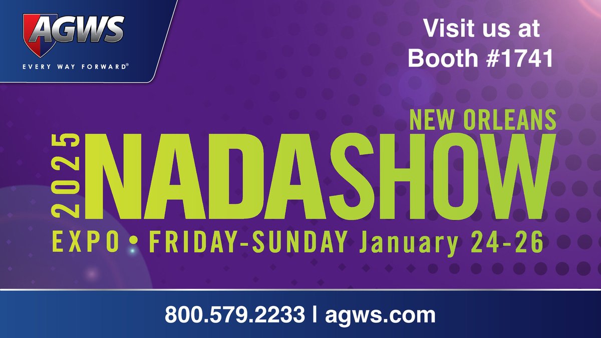AGWS_Inc's tweet photo. The 2025 NADA Show is taking place this week, January 23 – 26 in New Orleans! Be sure to stop by AGWS at Booth #1741 to learn more about our newest products and services! Learn More: https://t.co/VRTpHAQPrg #AGWS #show #events #event #tradeshowseason https://t.co/QVW7ePdJLT